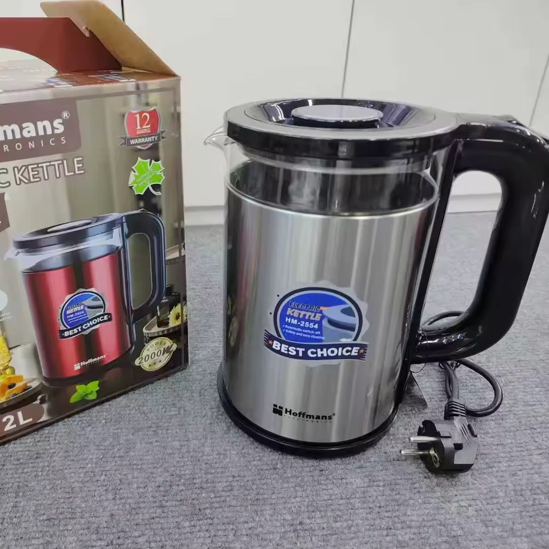 ☕ Bouilloire électrique Hoffmans HM-2554 – 2,2L | 2000W | Garantie 12 mois